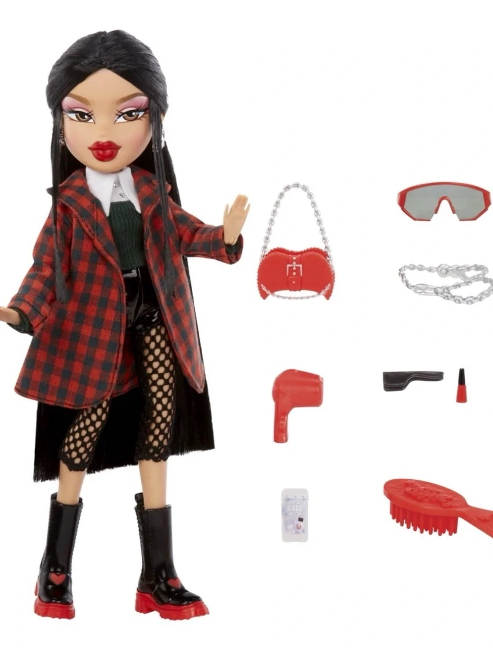 Always Bratz , Jade Doll with Red Plaid Coat and Accessories